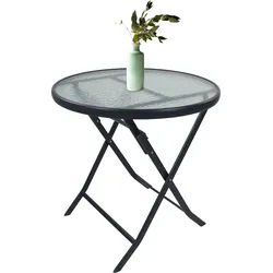 Gartentisch VCM "Bistrotisch Garten Balkontisch 70 cm Ø Sonlas", schwarz (anthrazit), B:70cm T:70cm, Tische, Gartentisch