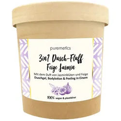 puremetics - 3-in-1 Dusch-Fluff mit Meersalzpeeling 'Feige Jasmin' 250 g