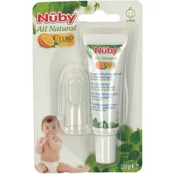 Nûby All Natural Citroganix Fingerzahnbürste und Kinderzahngel