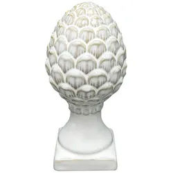 Mondex Figur Artischocke Mave Weiß 7.5/7.5/15.9 cm Keramik , 7.5x15.9x7.5 cm , Dekoration, Weihnachtsdekoration