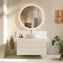 Duravit Balcoon Konsole BA90580IDID0000 120 x 55 x 37 cm, 1 Ausschnitt, Becken Mitte, Elfenbein matt