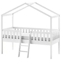 Mid.you Hausbett , Weiß , Holz , Kiefer , massiv , 90x200 cm , nicht verstellbar , Baby & Kindermöbel, Kinder- & Jugendzimmer, Kinderbetten, Spielbetten