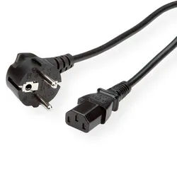 ROLINE Netzkabel, gerade IEC-Buchse, schwarz, 1,8 m