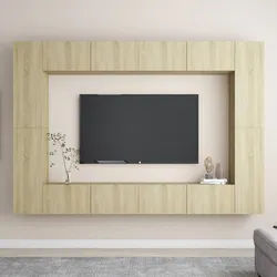 vidaXL 8-tlg. TV-Schrank-Set Sonoma-Eiche Spanplatte