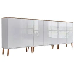 Sideboard Mailand Set 6 Weiß/Eiche