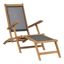 furnicato Gartenliege Bequemer Liegestuhl aus Naturholz 152 x 60 x 90 cm Schwarz, 1 St. schwarz