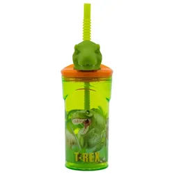 Stor Trinkflasche Dinosaur Trinkbecher – 3D Kinderbecher & Strohhalmbecher 360 ml