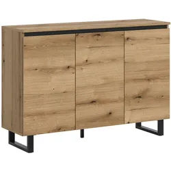 xonox.home Sideboard Sideboard Kommode Tomasa, Evoke Oak / schwarz, Sideboard, Kommode, Schrank, Higeboard, Breite 120 cm