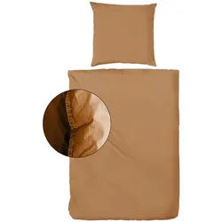 Bettwäsche , Currygelb , Textil , Uni , 135x200 cm , Oeko-Tex® Standard 100 , pflegeleicht, atmungsaktiv , Heimtextilien, Bettwäsche & Leintücher, Bettwäsche, Renforcé-Bettwäsche