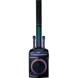 LENCO PA-220BK - Lautsprecher, Bluetooth, UKW-Radio, Lichteffekte, schwarz