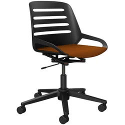 Aeris Drehstuhl , Gelb, Orange, Schwarz , Metall, Kunststoff , Drehkreuz , 70x68x40 cm , Made in Germany , Typenauswahl, Wippfunktion, Sitzfläche 360° drehbar , Büromöbel, Bürostühle, Drehstühle