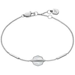 Fossil Edelstahlarmband Armband Damen Perlmutt Zirkonia Edelstahl silberton JF04910040