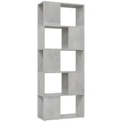 vidaXL Regal 60 x 24 x 155 cm Bücherregal Raumteiler Betongrau 60x24x155 cm grau