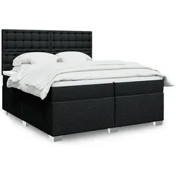 vidaXL Boxspringbett, Boxspringbett mit Matratze Schwarz 200x200 cm Stoff