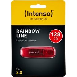 Intenso USB 2.0 Stick 128GB, Rainbow Line, rot (R) 28MB/s, (W) 6.5MB/s, Retail-Blister