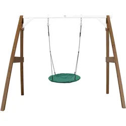 Nestschaukel , Braun, Weiß , Holz, Metall, Kunststoff , Hemlocktanne , 254x207x160 cm , Freizeit & Co, Gartenspielzeug, Schaukeln