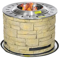 Outsunny Feuerschale, Edelstahl, Gelb , Metall , 52x39x52 cm , Gartenmöbel, Feuerschalen & Feuerkörbe