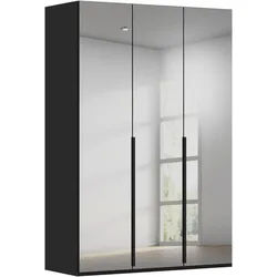 LeGer Home by Lena Gercke Kleiderschrank Schrank Garderobe Ankleide Schlafzimmer Flur SERINA Eyecatcher (3 verschiedene Ausstattungen BASIC/CLASSIC/PREMIUM (inkl. SOFT-CLOSE) in 6 Breiten (101 - 401 cm) mit Front Glas oder Dekor MADE IN GERMANY grau|schwarz 151 cm x 223 cm x 61 cm