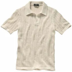 Rassiges Strickpolo Beige 48
