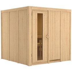 KARIBU Sauna »Valga«, für 4 Personen, ohne Ofen - beige