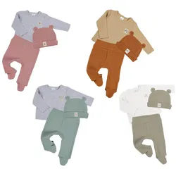 Clinotest Erstausstattungspaket 3tlg Set Baby - Bärchen-Mütze, Langarm-Shirt und Hose (Babybekleidung) rosa 50/56