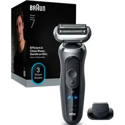Braun Elektrorasierer Series 7 72-G1200s, Aufsätze: 1, Bis zu 60 Min, Präzisionstrimmer-Aufsatz, 100% wasserdicht grau