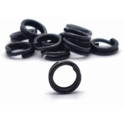 Predax Kunstköder Rosco Sprengringe schwarz - Splitringe 6.3mm / 13.5kg / 40 Stück