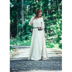 Leonardo Carbone Burgfräulein-Kostüm Kurzarmunterkleid Hanffarben "Silja" beige M | M