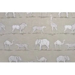 Stofferia Stoff Dekostoff Baumwolle Prairie Animals Beige, Meterware beige