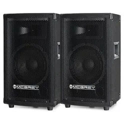 McGrey TP-8 DJ PA Passiv Box 20cm (8) Subwoofer, 2-Wege System, Holzgehäuse Lautsprecher (150 W, Paar Passiv-Speaker mit Boxenflansch) schwarz