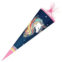 Nestler GmbH Feinkartonagen Schultüte Schultüte / Zuckertüte / 85cm / eckig / "Einhorn"