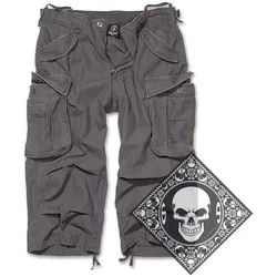 Brandit Cargoshorts Cargo Shorts kurze Hose Industry 3/4 lang mit UD Bandana XL