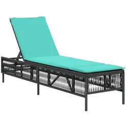 vidaXL Gartenliege Sonnenliege mit Kissen Schwarz Poly Rattan, 1 St. schwarz