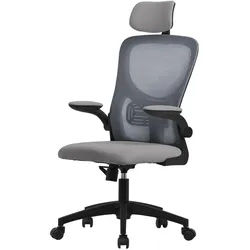 Ml-Design Schreibtischstuhl Ergonomic grau , Grau , Kunststoff , 60.5x121x60 cm , Büromöbel, Bürostühle, Drehstühle