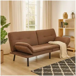 HTI-Living Sofa mit verstellbaren Armlehnen Braun