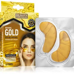 Beauty Formulas Gold feuchtigkeitsspendende Gel-Maske für den Augenbereich mit Kollagen 6 St.