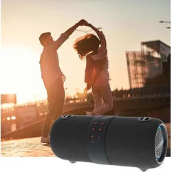 Bluetooth Lautsprecher 40W: LED, Stossfest & IPX6 wasserdicht, schwarz - Kraftvoller Sound mit Lichtshow – Robust, Outdoor, für jeden Musikgenuss