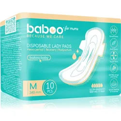 Baboo Postpartum Maternity Pads Binden für das Wochenbett zum einmaligen Gebrauch Größe M 10 St.