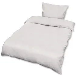 Bettwwäsche Julie 135/200 cm + Kissenbezug 80/80 cm Weiß Renforcé 2er Set , Textil , 135x200 cm , Heimtextilien, Bettwäsche & Leintücher, Bettwäsche