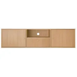 Hammel Furniture TV-Board Mistral Fernsehschrank, Medienmöbel, Hängend, Türen mit Akustikstoff, Schublade, Lowboard, B: 161,5 cm beige