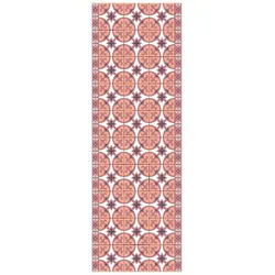 Bilderdepot24 Teppich Teppich Vinyl Flur Küche Fliesen Muster funktional lang modern, Läufer - orange glatt, nass wischbar (Schmutz, Tierhaare) Saugroboter & Bodenheizung geeignet orange 30 cm x 90 cm