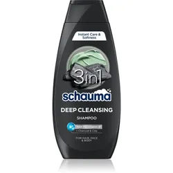 Schwarzkopf Schauma MEN Shampoo mit Aktivkohle für Gesicht, Körper und Haare 400 ml