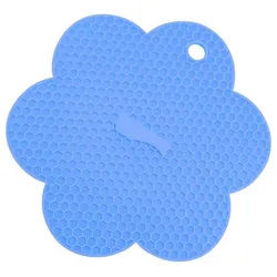 Kochblume Topflappen Waben-Untersetzer, Hitzebeständig bis 230° blau 17.5 cm x 19 cm