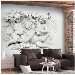 KUNSTLOFT Vliestapete Love Angel 3.92x2.8 m, Matt, lichtbeständige Design Tapete grau 3.92 m x 2.80 m
