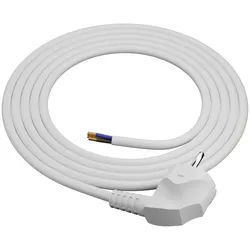 Anschlusskabel 1m mit Winkelstecker Uni-Schuko 250V 16A 3x1,5 mm2 OMY PP-50 Weiß W-97175