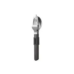 Mepal Silueta Besteckset, 3-teilig Set, Praktisches Set für das Verzehren von Speisen für unterwegs, 1 Set = 1 Gabel, 1 Messer, 1 Löffel, Farbe: nordic black