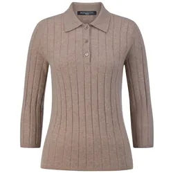 Le pull polo en 100% cachemire Fadenmeister Berlin beige
