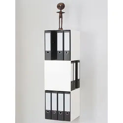 Aktenregal 2side vonbox weiß, Designer Matthias Hartmann, 33.5x102x33.5 cm