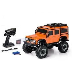 CARSON Spiel, Modellbausatz,1:8 Land Rover Defender 100% RTR orange orange