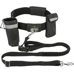 Hands Free Leine m. Bauchgurt Nylon schwarz